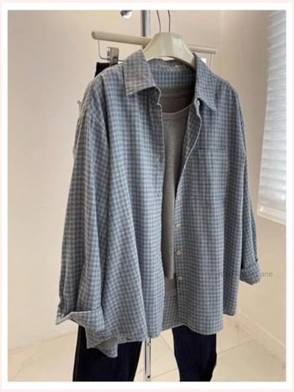 Plaid Long Sleeve Button Down Shirt Vintage Blouse Casual Top - Picture 3 of 5